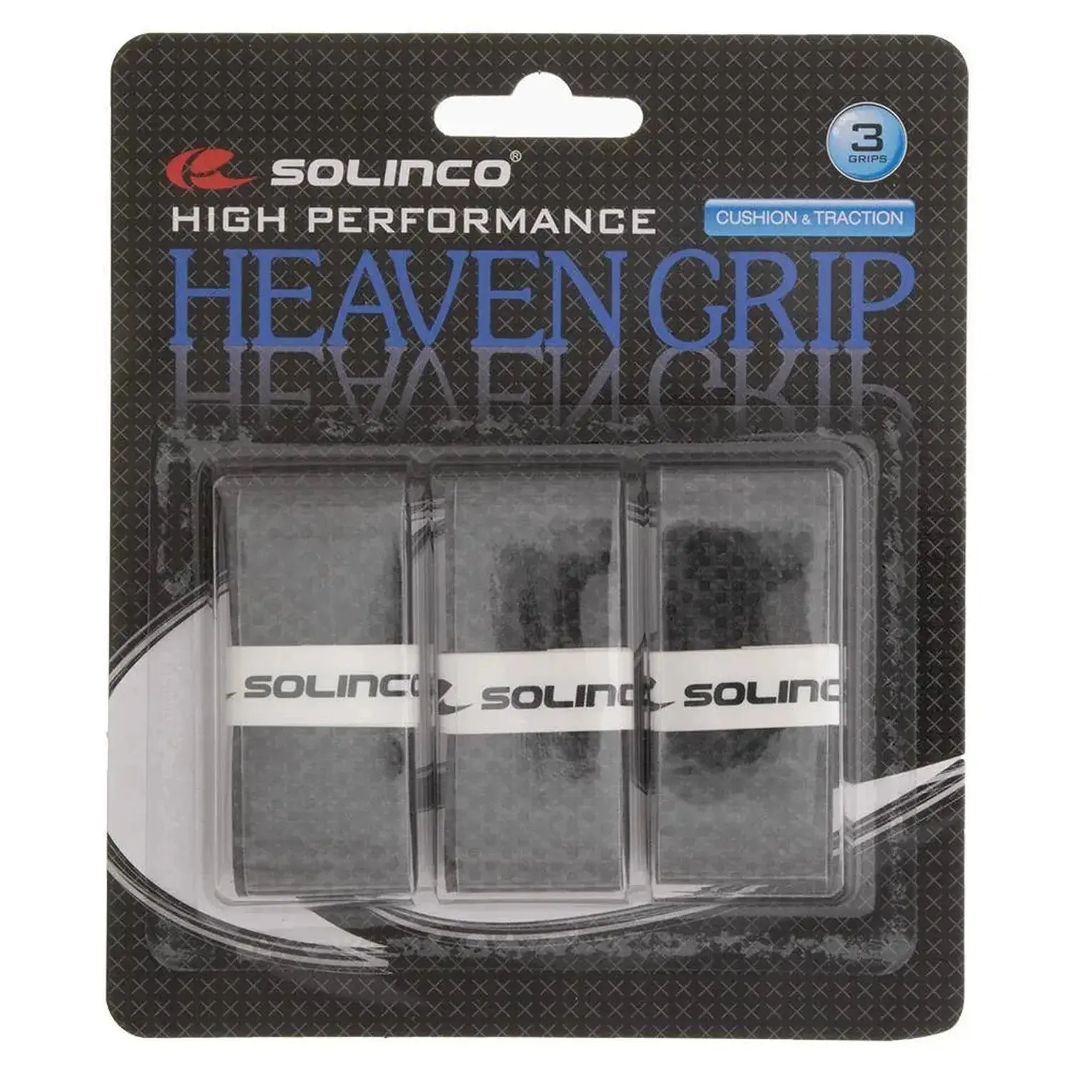 Heaven Dot Matrix Tennis Racket Grip - 3-Pack Grey Overgrip with Cloth Like Dry Feel, Absorbent Grip for Hot and Humid Conditions, Most Absorbent for Tennis Play