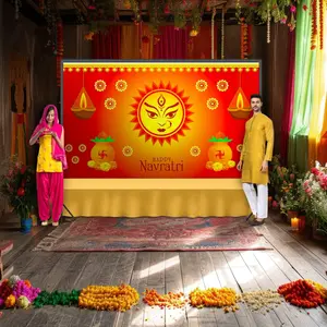 Festive Elegance for Navratri Celebrations | Happy Navratri Banner | Vibrant Indian Festival Decor | Perfect for Navratri, Diwali, Weddings & Pooja Rooms