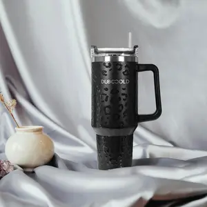 Portable 40oz Tumbler, 1 Count Large Capacity Mug with Handle and Straw, Tumbler Cups, Double Wall Insulated Mug, Vacuum Insulated Flask, Preppy Cups, Office Drinking Tool, Drinkware, Summer for Gift