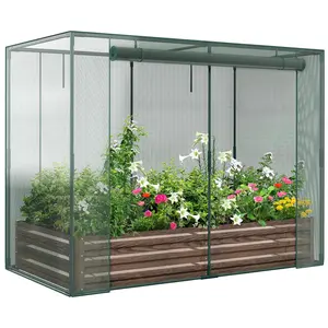 MOPHOTO Raised Garden Bed with Crop Cage,  Garden Box Protection for Gardening Vegetables Flowers Herbs Planting,Metal Planter Box Bottomless Planting Vegetables Outdoor