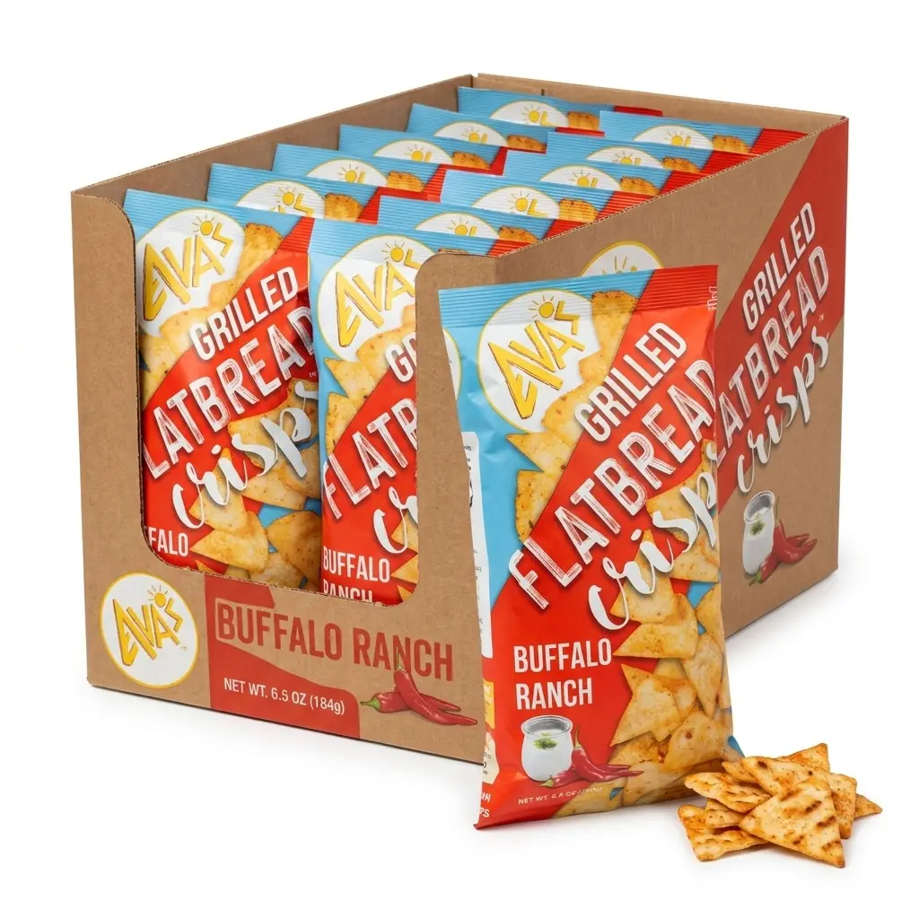 Ava's Buffalo Ranch Flatbread Crisps, 6.5 oz, 12 Pack