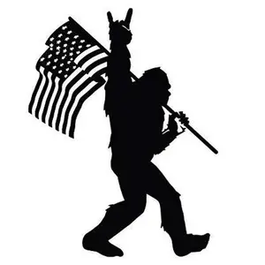 Bigfoot peace usa flag vinyl decal sticker 5"
