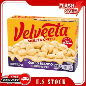 Queso Blanco Shells and Cheese, 12 oz Box, Creamy Shell Pasta with Mild Cheese Sauce, Quick 10 Minute Meal
