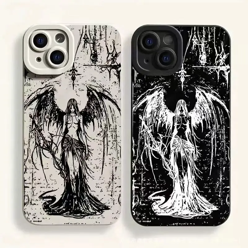 Shockproof Gothic Art Phone Case for Creative Souls & Trendsetters - Durable PC Material - Compatible with iPhone 17 Pro Max 16 15 14 Plus 13 12 11 shockproof mobile phone case promax phone case phone 16 dragon phone case pro max case girly nice case