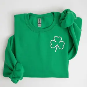 [Sale Up To 45%] Green Shamrock Sweatshirt, St. Patrick's Day Lucky Clover Hoodie, Classic Irish Pullover