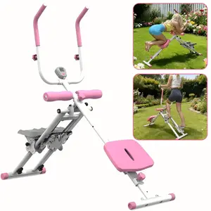 Fahuac 2-in-1 Compact Stair Stepper & Ab Crunch Machine - Adjustable Length, LCD Display, 300 lbs Capacity, Steel Frame - At-Home Gym Abdominal Workout Equipment