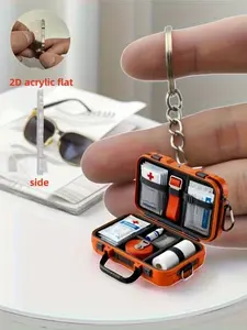 Acrylic flat design medical first aid kit keychain pendant, holiday office decoration Easter, Keychain For Bags