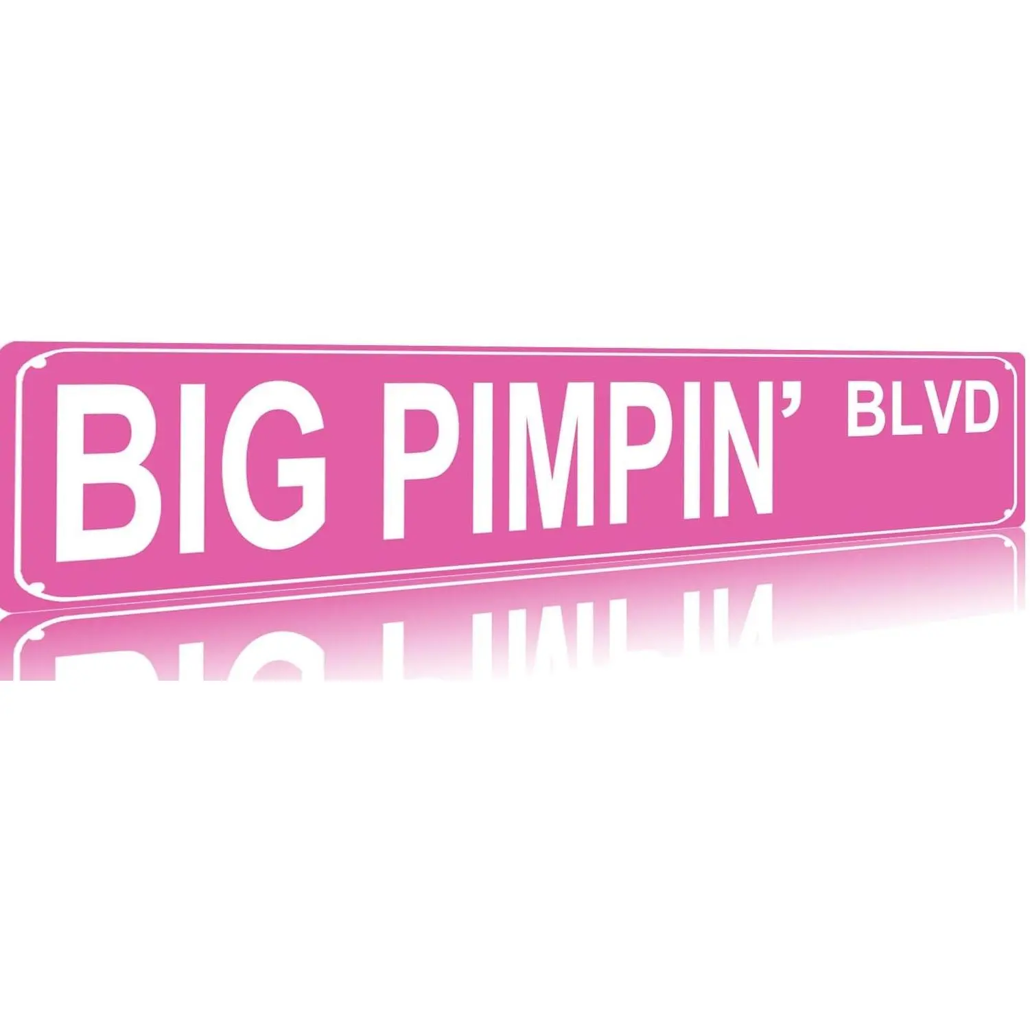 Big Pimpin' Blvd Metal Street Tin Sign Funny Slim Pink 16x4 Inch Wall Art Iron Poster for Home Farmhouse Garage Indoor Decor Street Sign Decoration Room