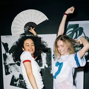 Glittering Hand Fans for Women, Large Party Style Folding Fans Decor, Birthday Theme Performance & Festival Ball Gift, Decoration Items, Group Lot