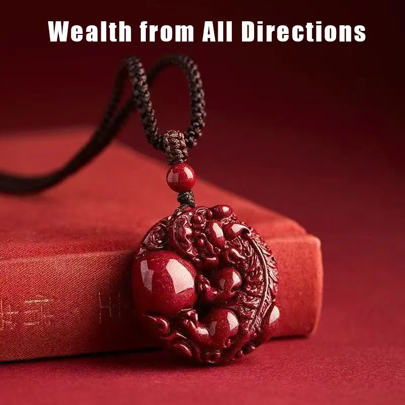 Chinese Feng Shui Cinnabar Pixiu Peace Buckle Pendant for Men Purple Gold Sand Cinnabar Pixiu Pendant for Women Cinnabar Hanging Ornament Low Content Pendant Bling Stylish Accessory Bloodstone Jewelry