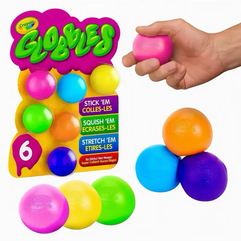 CRAYOLA Globbles Jumbo Squishies, 6-Pack Squishy Soft Sensory Squishies for Kids' Classic Novelty Toy Play