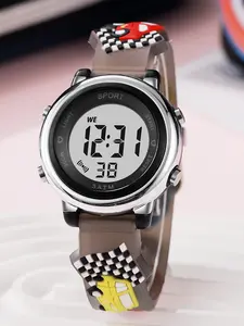 Kids Racing Fun Casual Watch, Cute Car Design Strap, Clear Easy-Read Dial, Perfect for School, Halloween, Back-To-School, Labor Day