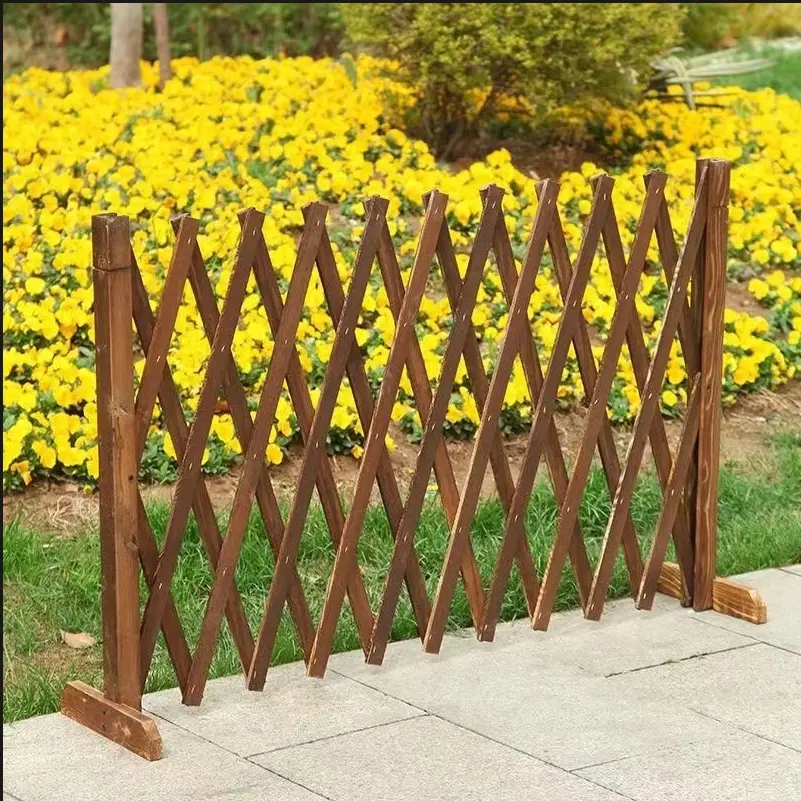 Multi-Functional Pressure-Treated Wooden Fence, Adjustable Divider for Balcony, Garden, Yard, Restaurant, Patio, Lawn, Supports Climbing Plants, Durable Mesh Design