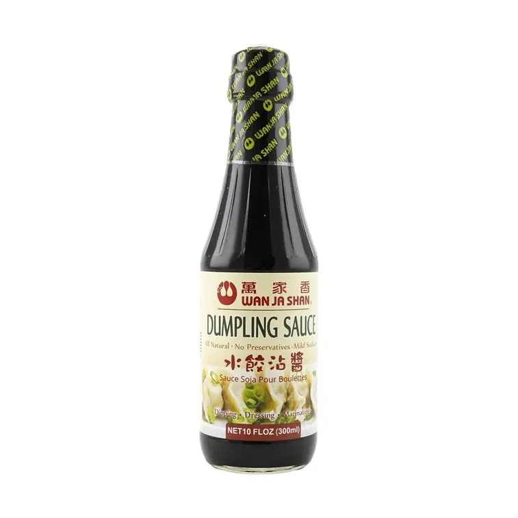 Wan Ja Shan Lemon Flavor Dumpling Sauce - 300ml Single Bottle Natural Room Temp Ready-to-Use Condiment, Salty-Tangy-Sweet Bold Flavor Dip with Garlic, No Artificial Additives High Sodium Staple