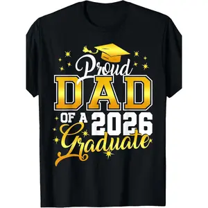 Men's Unisex 2026 Graduate Cap-Print Soft Round Neck Retro Cotton Lightweight Oversized Loose Short-Sleeve T-Shirt, Dad-Focused Vintage Top with Diploma Print, Graduation Slogan, Moisture-Wicking Casual Wear