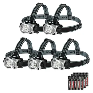 #JumpstartSale EverBrite 5-Pack LED Headlamp, 4 Lighting Modes, Pivoting Head with Adjustable Headband, Perfect for Running, Camping and Hiking, Batteries Included