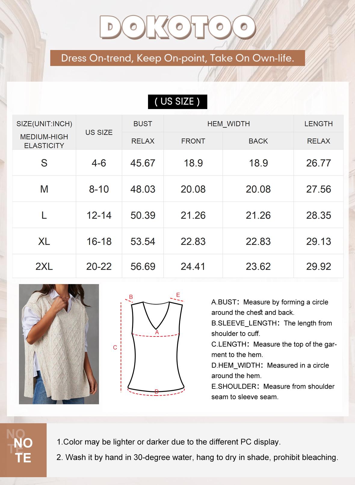 Dokotoo Sweater Vest Women Oversized V Neck Sleeveless Casual Cap Sleeve Cable Knit Side Slit Speckle Pullover Sweaters Tops