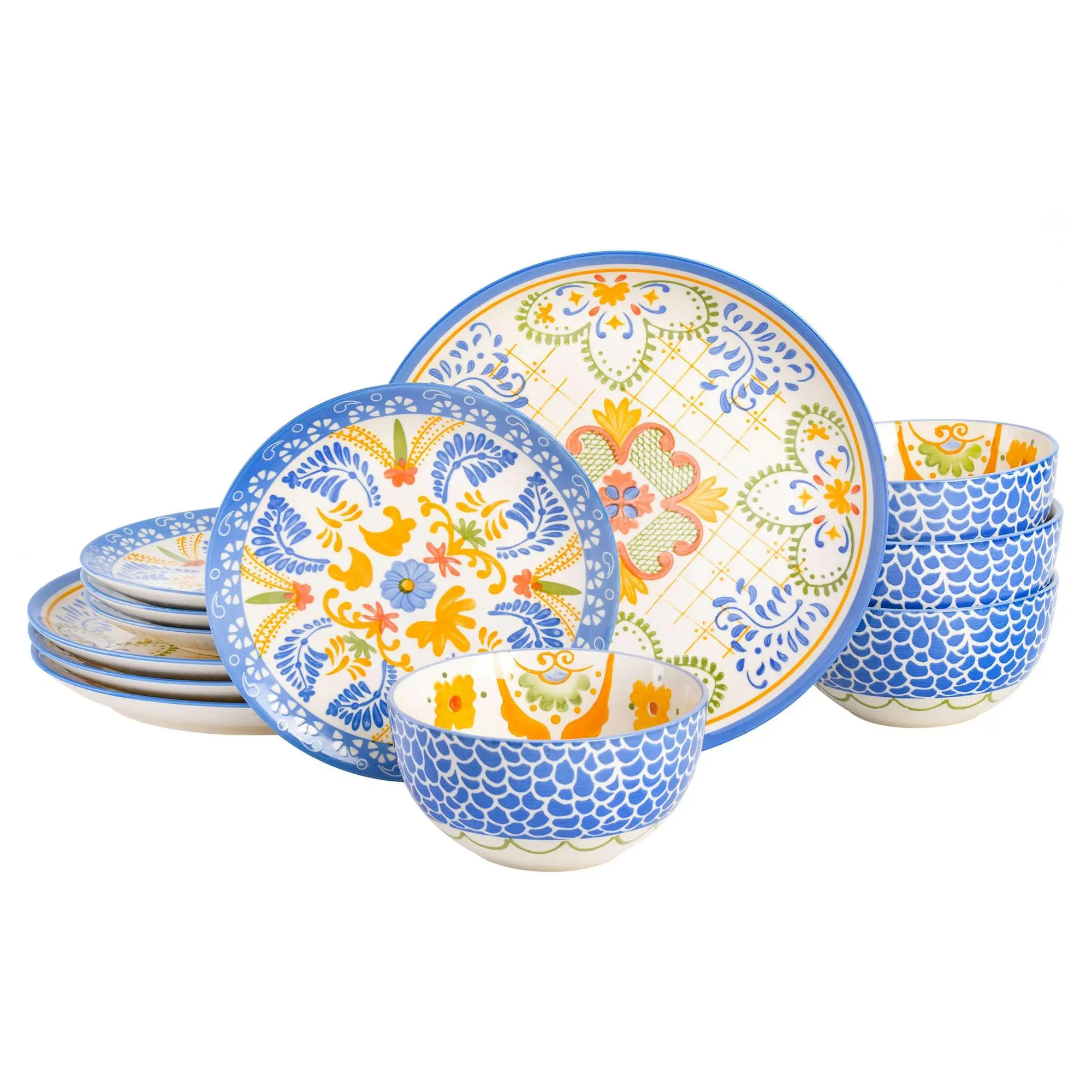 Laurie Gates Tierra 12-Piece Round Stoneware Dinnerware Set