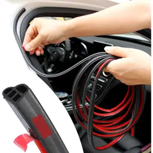 Automotive Noise - Reduction and Heat - Insulation Seal Strip, 52.49 FT Self - Adhesive Double - Layer Car Door Seal Strip, Universal Automotive Soundproofing and Waterproof Weather Stripping for SUV, Truck, RV