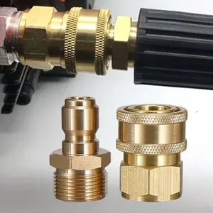 M22 Quick Coupling for Household Car Wash Machines 4-Point Male Internal Thread Nipple High Pressure Copper Conversion Fitting Durable & Versatile