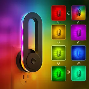 180° Rotatable Design Color Changing Night Light, Plug and Play LED Night Lamp, Wall RGB Light, Decorative LED Light for Home Bedroom Party Corridor