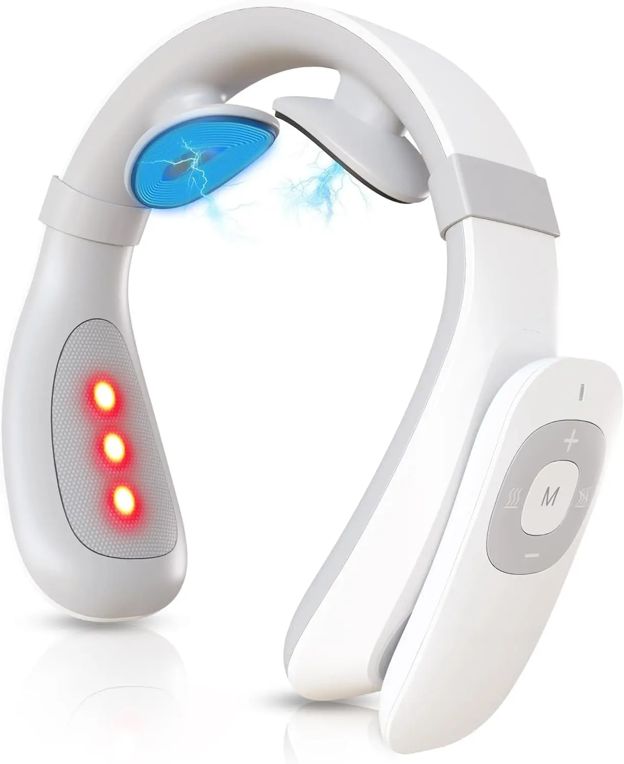 Neck TENS Machine with Heat Electric Neck Massager for Pain Relief 15 Levels Deep Tissue Massage Portable and Soothing FSA HSA Eligible