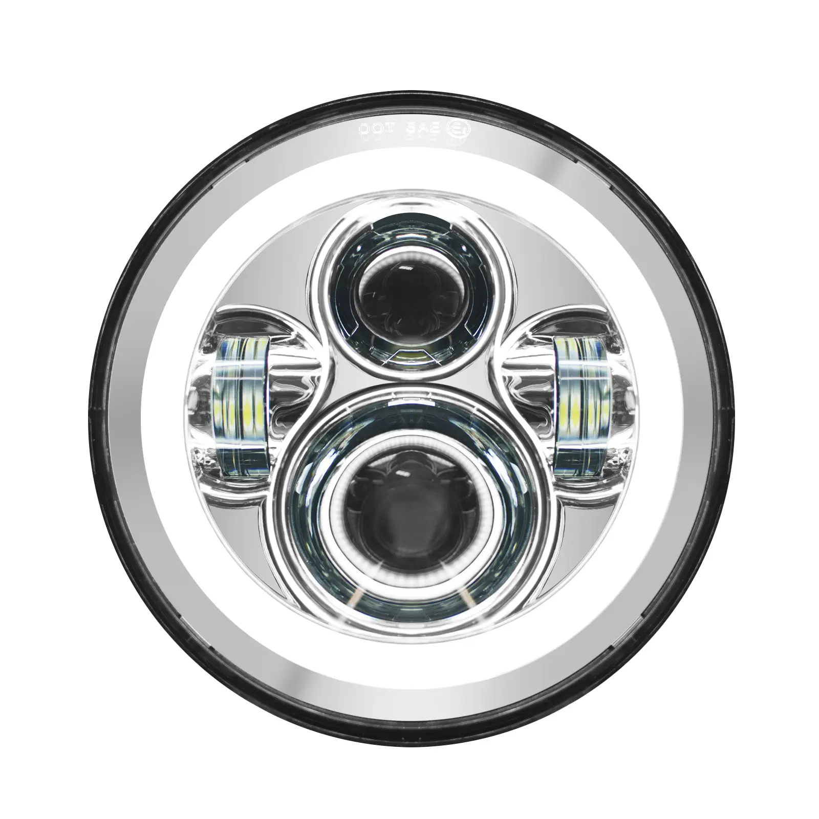7" LED Chrome HALOMAKER® Headlight (Daymaker Replacement) for Harley® Touring & Softail