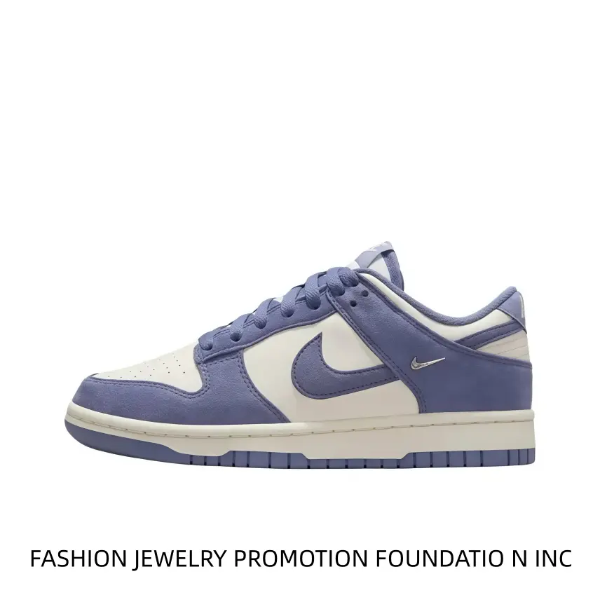 This soft lavender and cream low-top sneaker features textured suede and tiny silver mini logo, ideal for casual daily fits, spring outfits and fresh street styling.