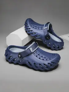 Men's Outdoor Sports Sandals, Thick Sole Anti-Slip Breathable Lightweight Non Slip Clogs, Beach Slippers, Casual Fashion Trendy Slip-On Shoes for Camping