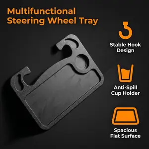 Multipurpose Car Steering Wheel Table Tray, Portable Laptop Desk & Food Eating Stand, Practical Travel Vehicle Interior Car Accessories