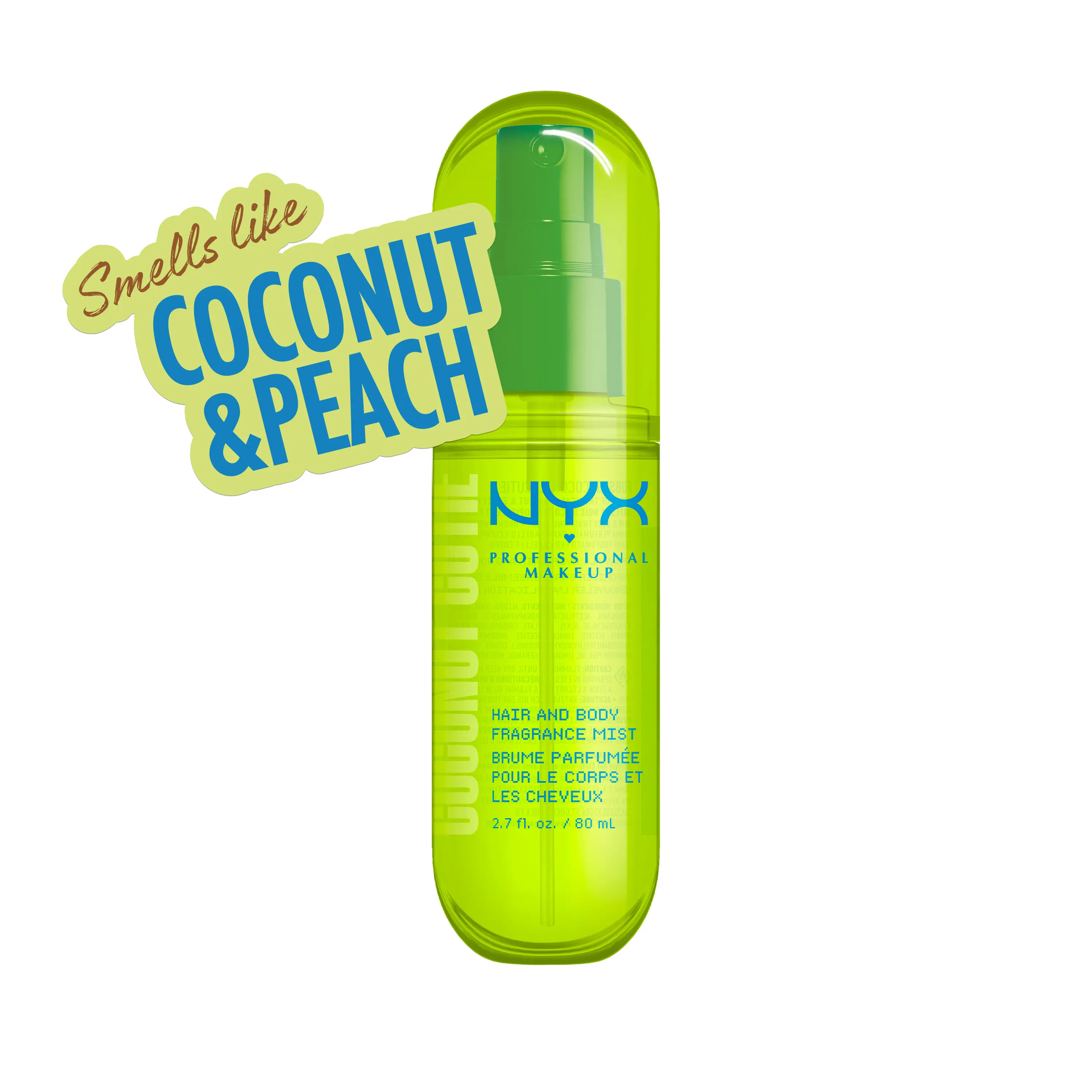 [NEW] Coconut Cutie Fat Oil Hair & Body Fragrance Mist, Lightweight & Non-Sticky, 4 scents, Vegan, NYX Posfessional Makeup