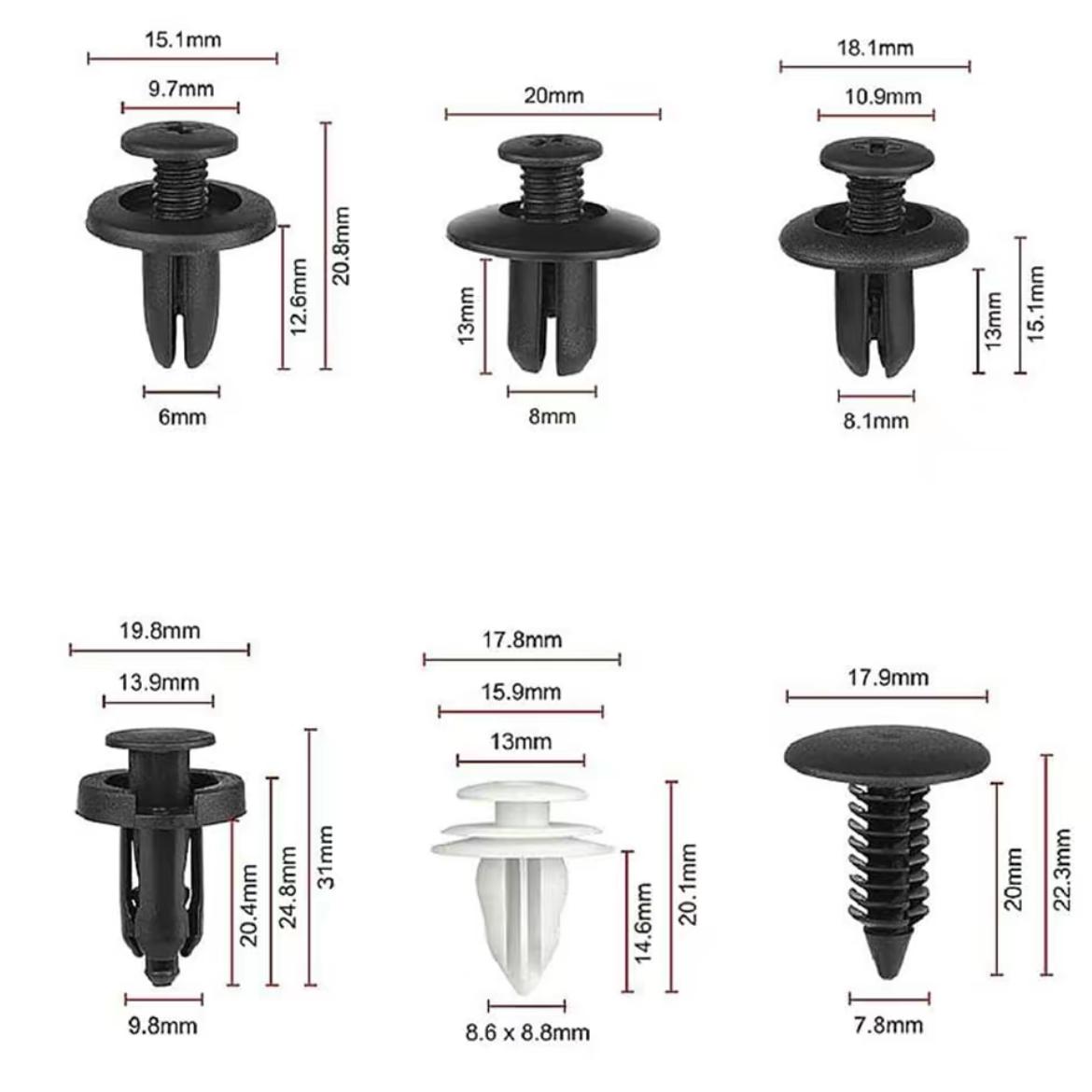Car Self-Tapping Screw Set, Retaining Clips andSelf-Tapping Screws Suitable for Cars,Motorcycles,Atvs,and Mopeds, U-Type Fastenerswith Anti-Rust Properties,Automotive Accessories Vehicle Interior