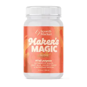 Maker's Magic Gloss (8oz) - All Purpose Craft Glue & Sealer Waterproof Bond Strong Adhesive