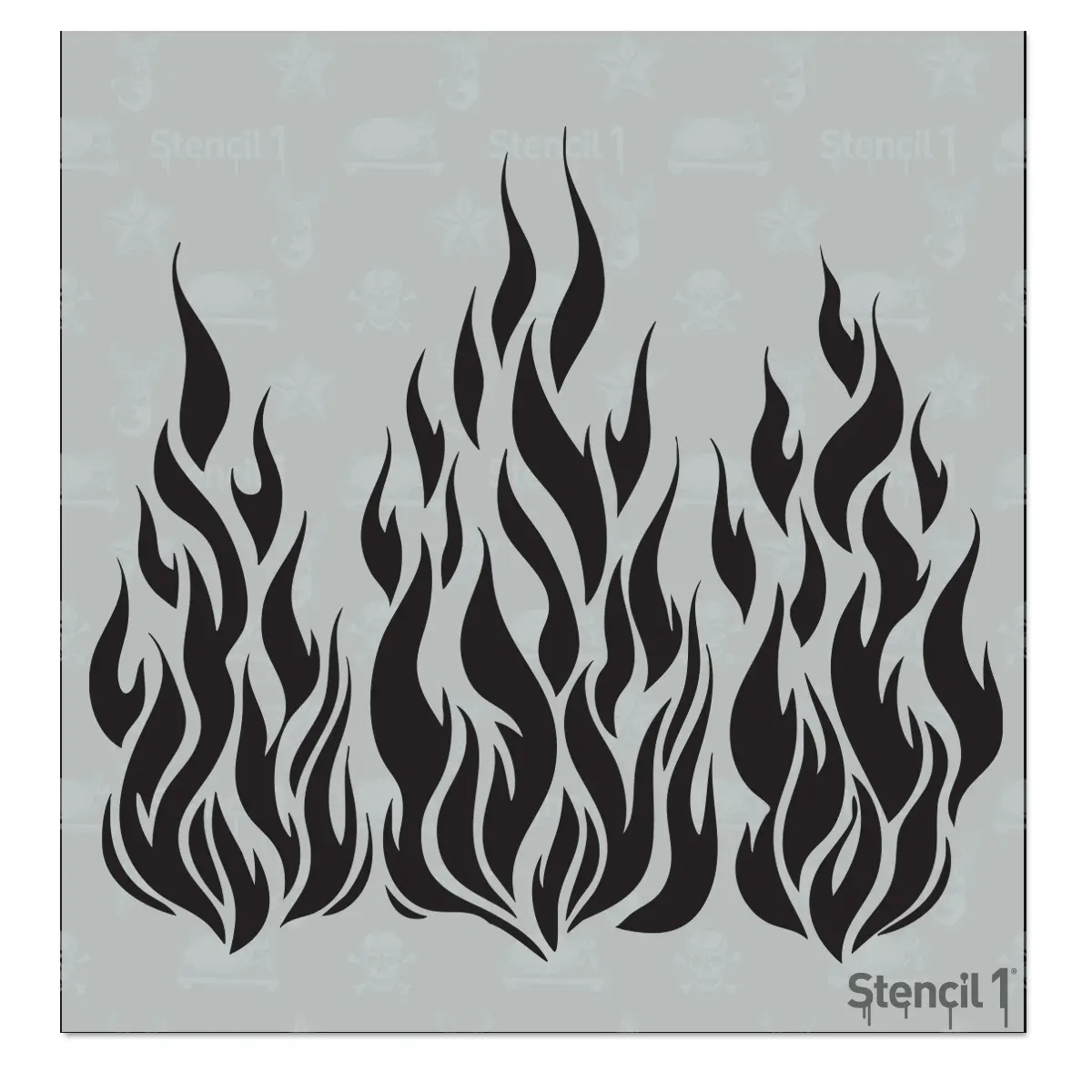STENCIL1 Flames Stencil - Small 5.75" x 6" Mylar for Crafts Decor & School Projects Washable Reusable Semi-Clear Patterns Icons Letters Easy Application