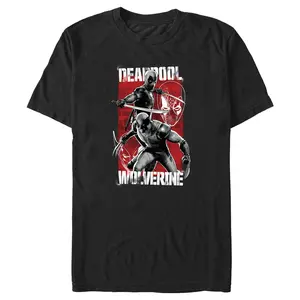 Men's Marvel: Deadpool & Wolverine Grayscale Poses T-Shirt
