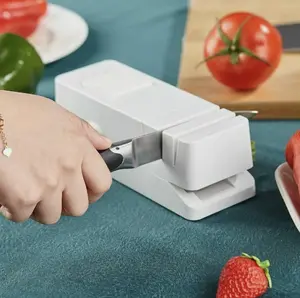 Multi-Task Electric Scissor & Knife Machetes Sharpener Fast Grinding Machine, Electric Knife Sharpener with USB Charging for Kitchen Blades and Tools