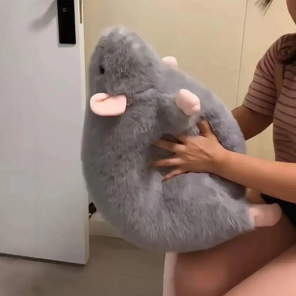 Creative 40/55cm Big Mouse Doll Plush Cartoon Flower Branch Rat Doll Oversized Soft Animal Figure Gift Birthday