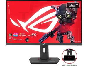 ASUS ROG Strix 32" 4K HDR Gaming Monitor (XG32UCG) - 3840x2160, Dual mode (4K 160Hz/FHD 320Hz), 0.3ms, Fast IPS, Extreme Low Motion Blur Sync, USB-C, G-SYNC Compatible, Tripod socket