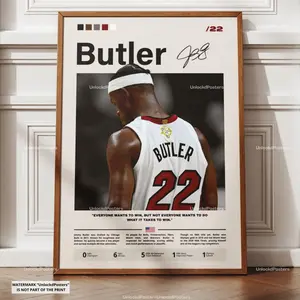 Jimmy Butler Poster, Miami Heat Star, NBA Basketball Print, Heat Wall Art, Miami Decor, Butler Basketball Gift, Wall Art, Jimmy Butler Print