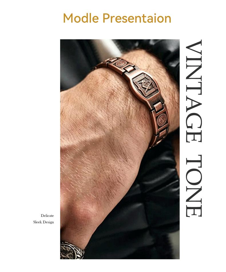 GGIRL Vintage Heave Solid Pure Copper Bracelet For Men,Effective Uitra Strength Magnetic Copper Bracelet-Adjustable Length Wearable Durability Men's Jewellry GGIRL Vintage Heave Solid Pure Copper Bracelet For Men,Effective Uitra Strength Magnetic Copper Bracelet-Adjustable Length Wearable Durability Men's Jewellry