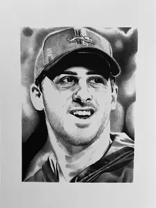 Jared Goff 8.5x11 Graphite Drawing Print