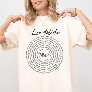 Landslide Vinyl Record Song Lyrics Disk Design T-Shirt, Stevie Nicks Shirt, Vintage Album Music Lover Tee, Gift for Fleetwood Mac Fans