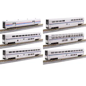 Kato Amtrak Superliner Phase VI 6-Unit Bookcase Set | Pre-Lit | N Scale