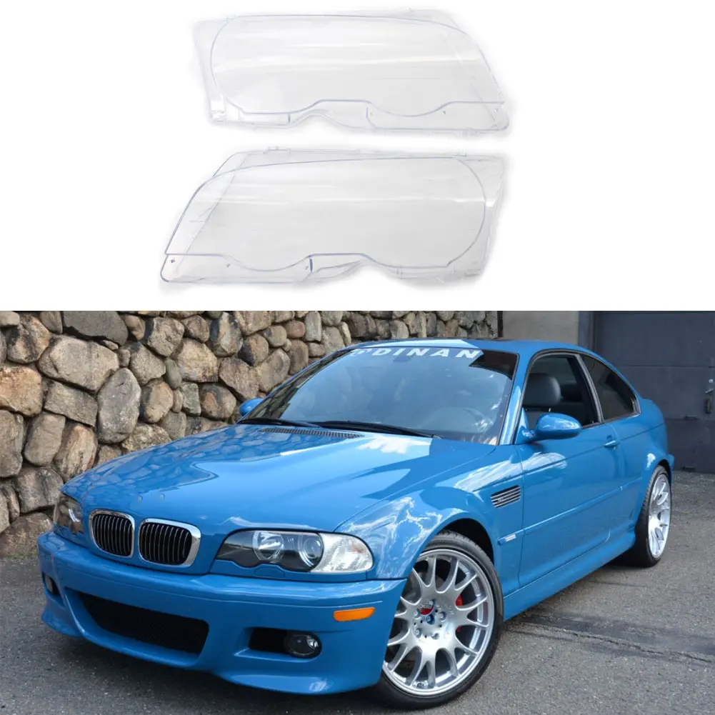 1 pair of PC car headlight covers for BMW E46 99-02 2-door headlight covers