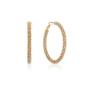Ettika Rope Chain Hoops - Elegant Design with Sparkling Accents, Ideal for Everyday Wear