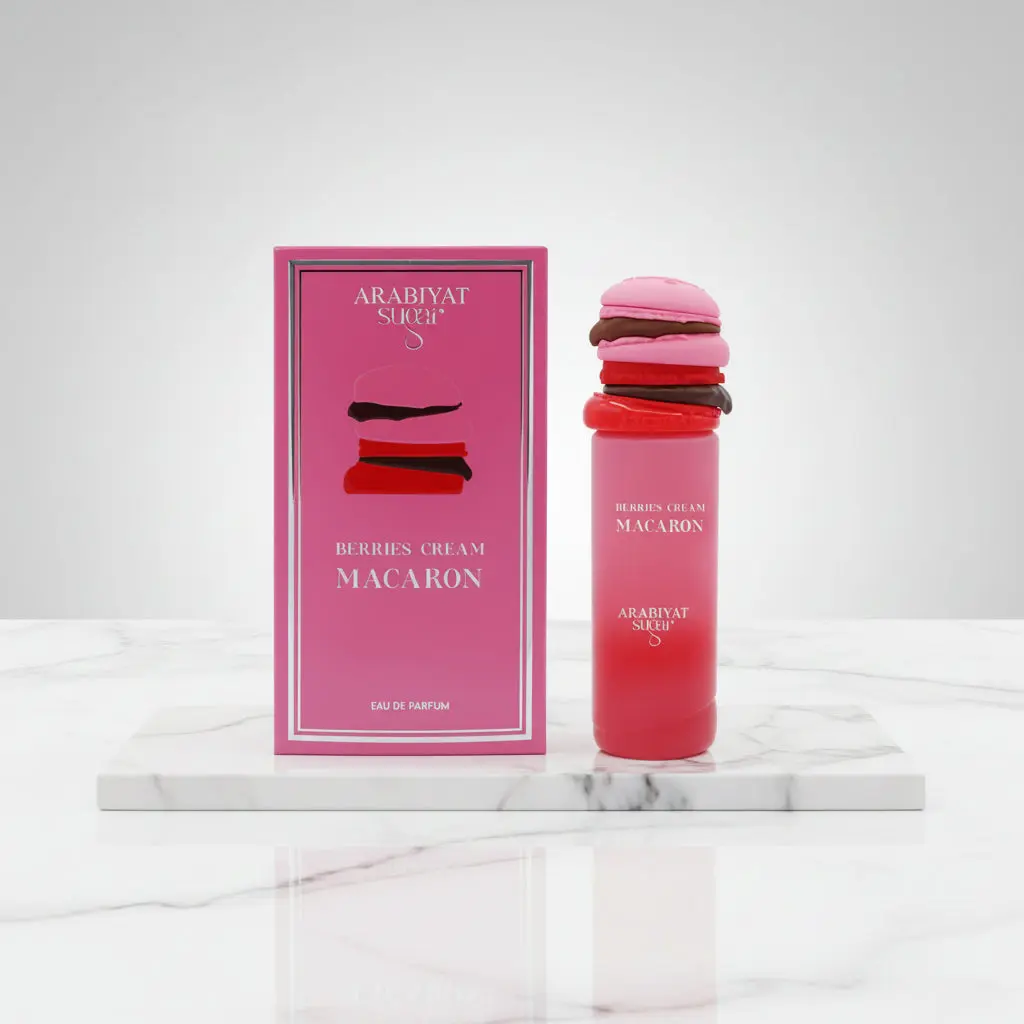 Arabiyat Sugar Berries Cream Macaron Eau de Parfum, Sweet Fruity & Floral Gourmand Perfume for Women with Notes of Raspberry and Lychee, 3.4 fl oz, Floral Sweet Fruity