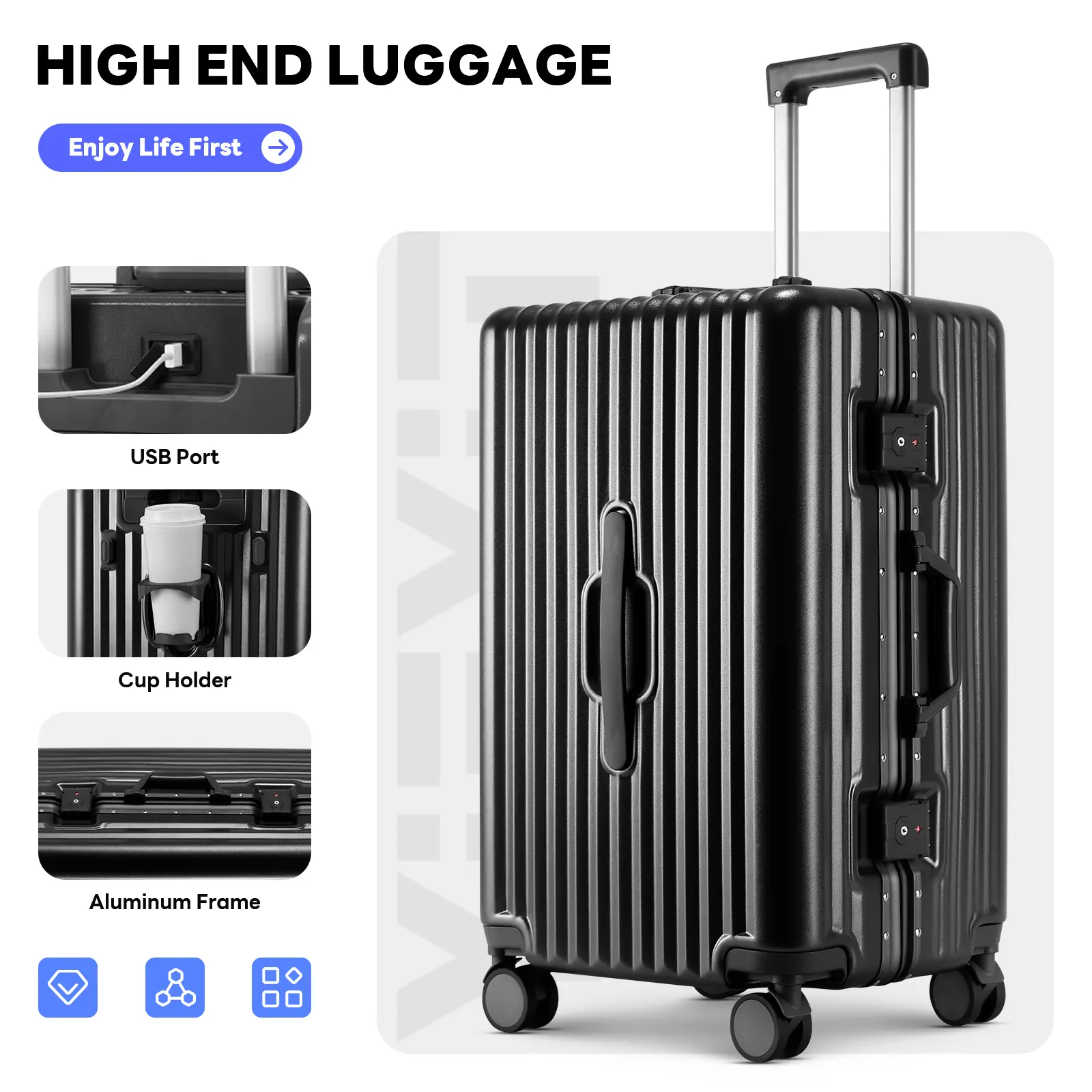 TIYFIY Luggage Set 1-Piece/2-Piece/3-Piece with TSA-Approved Locks