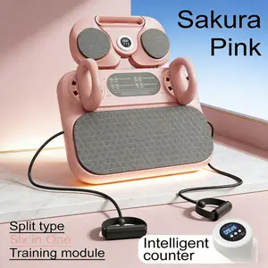 Upgraded Sakura Pink Pilates Reformer Kit - Home Gym Strength Training Equipment, Smart Screen, Auto-Counting Timer, Push-Up Board, Resistance Bands, Ergonomic Design