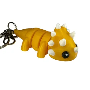 Triceratops - 3D Printed Pet Keychain - Flexible Articulating Fidget Stress Relief Toy