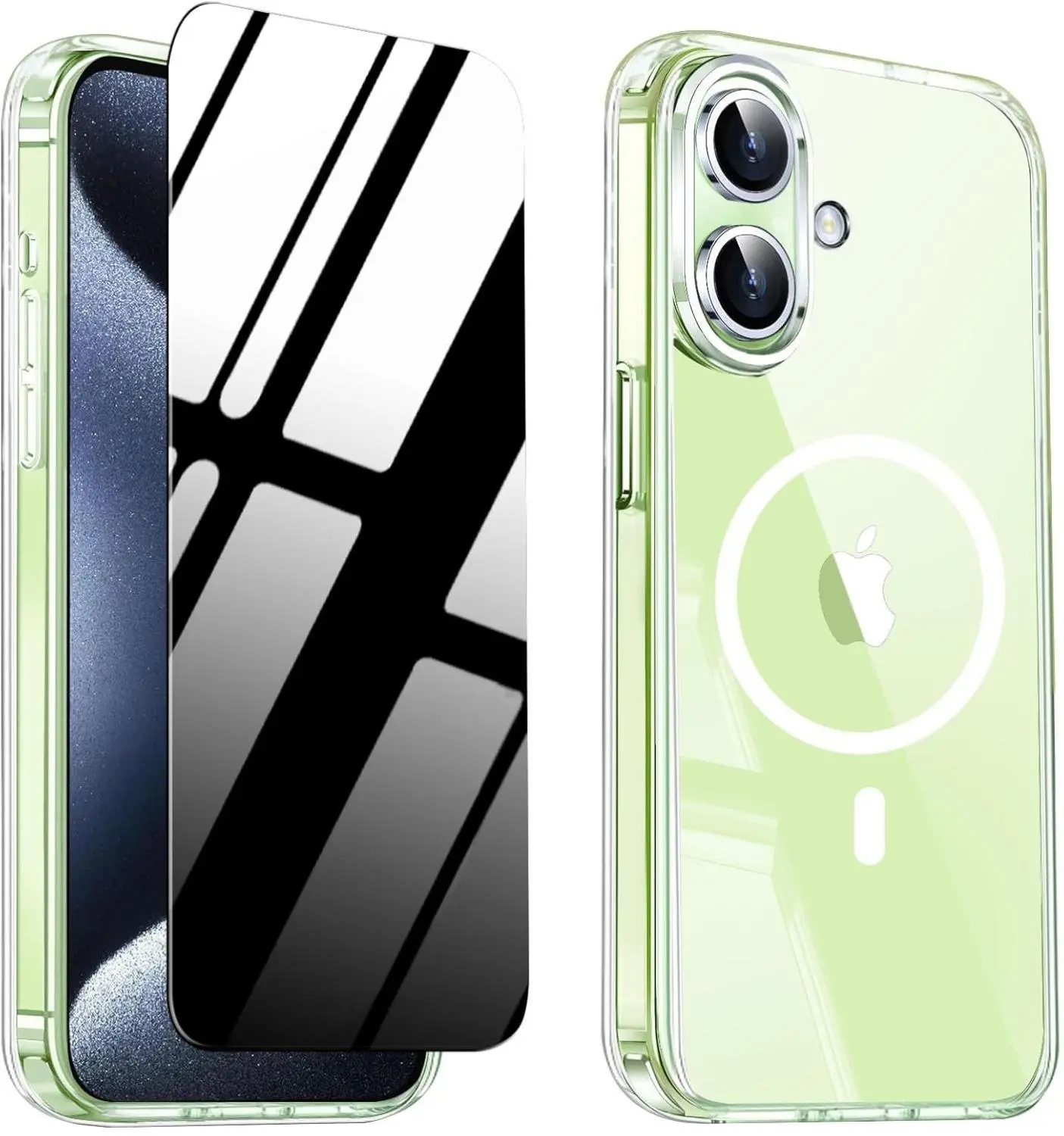 Magnetic for iPhone 17 Case with Privacy Screen Protector,[Non-Yellowing] Shockproof Clear Phone Case Compatible with MagSafe Women Girls for iPhone17